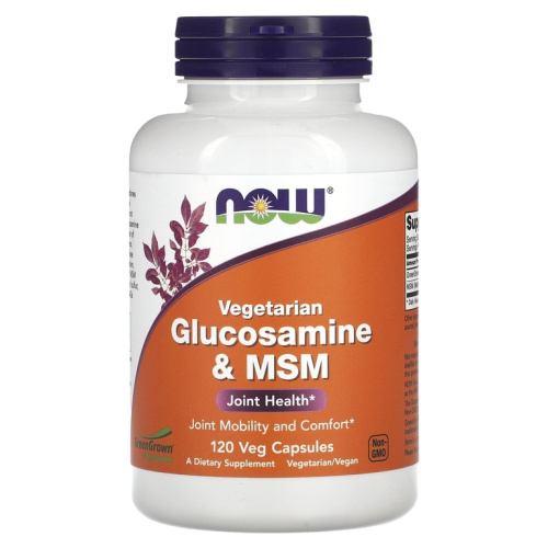 Vegetarian Glucosamine & MSM (Вегетарианский глюкозамин и МСМ) 120 вег. капсул (NOW)