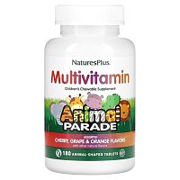 Animal Parade (детские жевательные мультивитамины и минералы) натуральные вкусы 180 жевательных таблеток (Natures Plus)