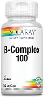 B-Complex 100 with Aloe Vera (Комплекс витаминов группы B с алоэ вера) 50 вег капсул (Solaray)