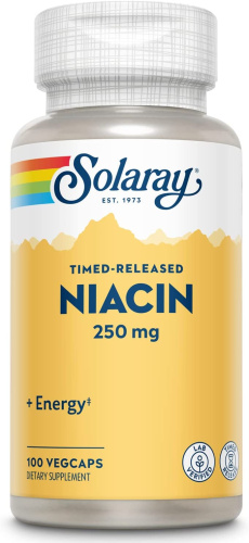 Niacin Timed Release (Ниацин замедленного высвобождения) 250 мг 100 капсул (Solaray)