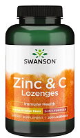 Zinc & C Lozenges (Леденцы с цинком и витамином С) со вкусом апельсина и лимона 200 леденцов (Swanson)