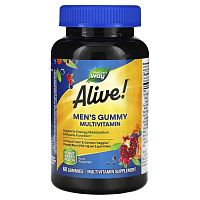 Alive! MEN'S GUMMY MULTIVITAMIN (комплекс мультивитаминов для мужчин) со вкусом фруктов 60 жевательных таблеток (Nature's Way)