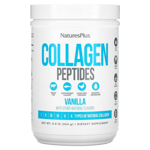 Collagen Peptides (Пептиды коллагена) 364 гр ваниль (NaturesPlus)