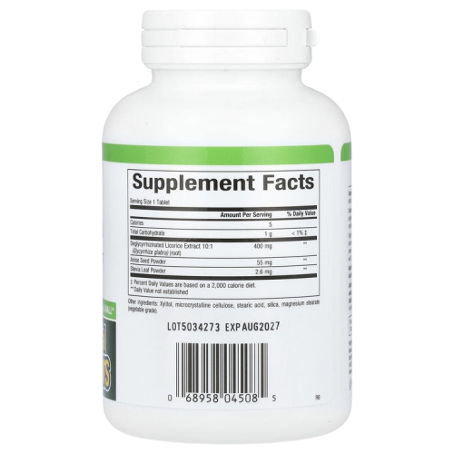 DGL Deglycyrrhizinated Licorice Root Extract (глицирризинат экстракта из корня солодки) 90 жевательных таблеток (Natural Factors) фото 2 DGL Deglycyrrhizinated Licorice Root Extract (глицирризинат экстракта из корня солодки) 90 жевательных таблеток (Natural Factors) фото 2