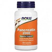 Pancreatin 2000 (панкреатин) 200 мг 100 капсул (NOW)
