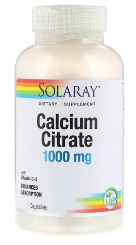 Calcium Citrate (Цитрат кальция) 1000 мг 120 капсул (Solaray)