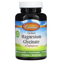 Carlson Labs Chelated Magnesium Glycinate (Глицинат магния) 200 мг 90 таблеток