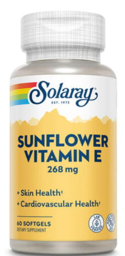 Sunflower Vitamin E (Витамин Е из подсолнечника) 268 мг (400 МЕ) 60 гелевых капсул (Solaray)