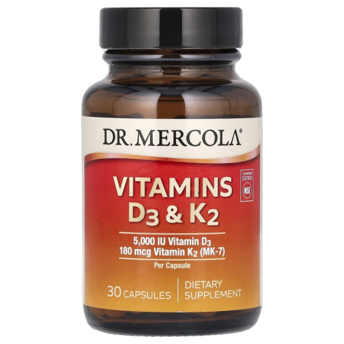 Vitamins D3 & K2 (Витамины D3 и K2) 30 капсул (Dr. Mercola)