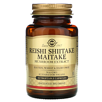 Reishi Shiitake Maitake Mashroom Extract (Экстракт грибов рейши, шиитаке и грифолы курчавой) 50 капсул (Solgar)