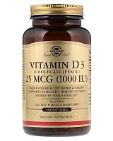 Vitamin D3, cholecalciferol 1000 ME 250 капс (Solgar)