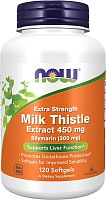 Extra Strength Silymarin Milk Thistle Extract (силимарин повышенной эффективности) 450 мг 120 гелевых капсул (NOW)