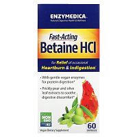 Betaine HCL (Быстродействующий бетаин гидрохлорид) 60 капсул (Enzymedica)