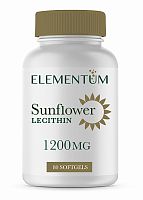 Sunflower Lecithin (Подсолнечный лецитин) 1200 мг 80 капсул (Elementum)