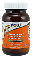 Probiotic-10™ 50 Billion Powder (Пробиотик-10 Порошок 50 млрд КОЕ) 57 грамм (NOW)