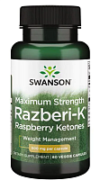 Maximum Strength Razberi-K Raspberry Ketones (Кетоны малины максимальной силы) 500 мг 60 вег капсул (Swanson)