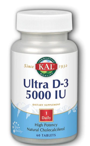 Ultra D-3 (Витамин D в виде холекальциферола) 5000 МЕ 60 таблеток (KAL)