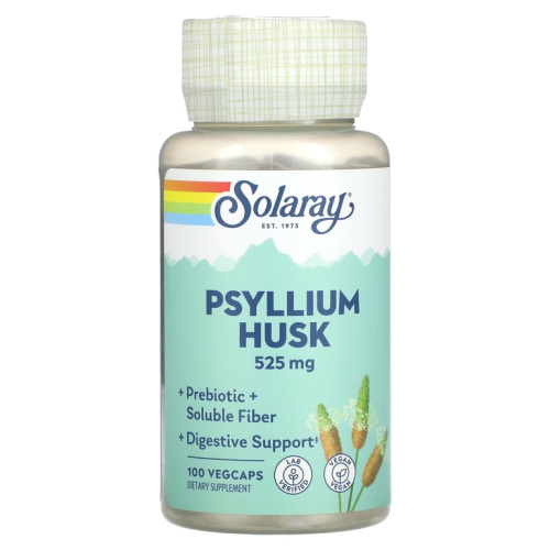 Psyllium Husk (Шелуха подорожника) 525 мг 100 вег. капсул (Solaray)