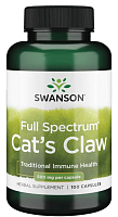 Full Spectrum Cat's Claw (Кошачий коготь полного спектра) 500 мг 100 капсул (Swanson)