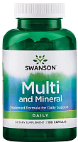 Multi and Mineral Daily (Мультивитамины и минералы) 100 капсул (Swanson)