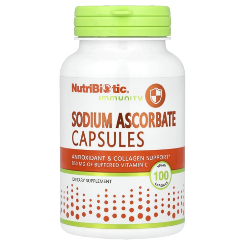 Immunity Sodium Ascorbate (Аскорбат Натрия) 100 капсул (NutriBiotic)