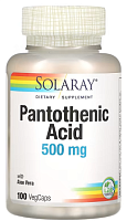 Pantothenic Acid (Пантотеновая кислота) 500 мг 100 капсул (Solaray)