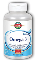 Omega 3 (Омега 3) 1000 мг 120 гелевых капсул (KAL)