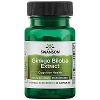 Ginkgo Biloba Extract (Экстракт гинкго билоба) 120 мг 100 вег. капсул (Swanson)