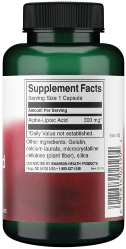 Alpha Lipoic Acid (Альфа-липоевая кислота) 300 мг 120 капсул (Swanson) фото 2