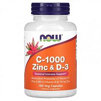 C-1000 Zinc & D-3 100 капсул (NOW) C-1000 Zinc & D-3 100 капсул (NOW)