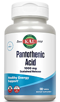 Pantothenic Acid Sustained Release (Пантотеновая кислота замедленного высвобождения) 1000 мг 100 таблеток (KAL)