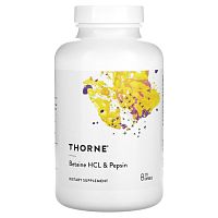 Betaine HCL & Pepsin (Бетаингидрохлорид и пепсин) 225 капсул (Thorne Research)