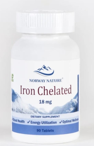 Iron Chelated 18 мг 90 таблеток (Norway Nature)