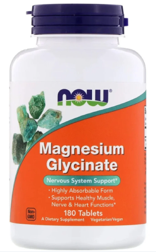 Magnesium Glycinate, магний глицинат 180 таблеток (NOW)