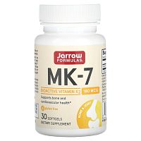 MK-7 Most active form of vitamin K2 (МК-7 самая активная форма витамина K2) 180 мкг 30 капсул (Jarrow Formulas)