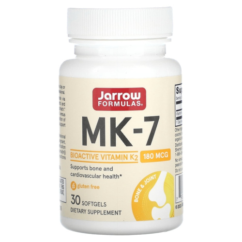 MK-7 Most active form of vitamin K2 (МК-7 самая активная форма витамина K2) 180 мкг 30 капсул (Jarrow Formulas)