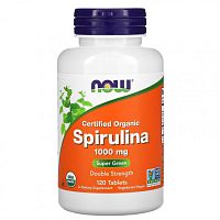 Organic Spirulina (сертифицированная органическая спирулина) 1000 мг 120 таблеток (NOW)
