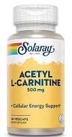 Acetyl L-Carnitine (Ацетил L-карнитин) 500 мг 30 вег капсул (Solaray)