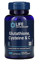 Glutathione Cysteine & C (глутатион, цистеин и С) 100 капсул (Life Extension)