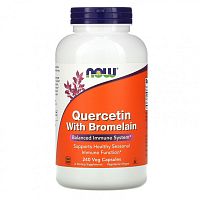 Quercetin With Bromelain (кверцетин с бромелаином) 240 вег капсул (NOW)