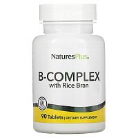 B-Complex with Rice Bran (Комплекс витаминов группы B с рисовыми отрубями) 90 таблеток (NaturesPlus )