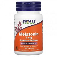 Melatonin Sustained Release (мелатонин длительного высвобождения) 5 мг 120 таблеток (NOW)