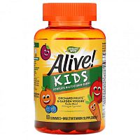 Alive! Kids (комплекс мультивитаминов для детей) вишня, апельсин и виноград, 60 жевательных конфет (Nature's Way)