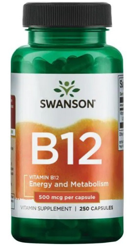 Vitamin B-12 (Витамин B12) 500 мкг 250 капс (Swanson)