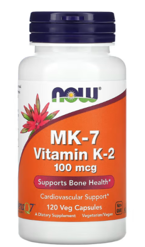 MK-7 Vitamin K-2 (витамин K-2) 100 мкг 120 вег капсул (NOW)