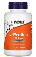 L-Proline (L-пролин) 500 мг 120 вег капсул (NOW)