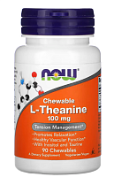 Chewable L-Theanine (Жевательный L-теанин) 100 мг 90 жевательных таблеток (NOW)