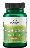 Probiotic-4 3 Billion CFU (Пробиотик - 4 3 млрд КОЕ) (Swanson) срок 08/2023
