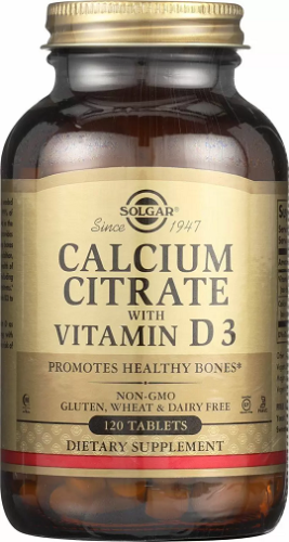 Calcium Citrate with Vitamin D3 (Цитрат кальция с витамином D3) 120 табл (Solgar)