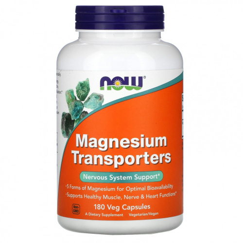 Magnesium Transporters (переносчики магния) 180 вегетарианских капсул (NOW)